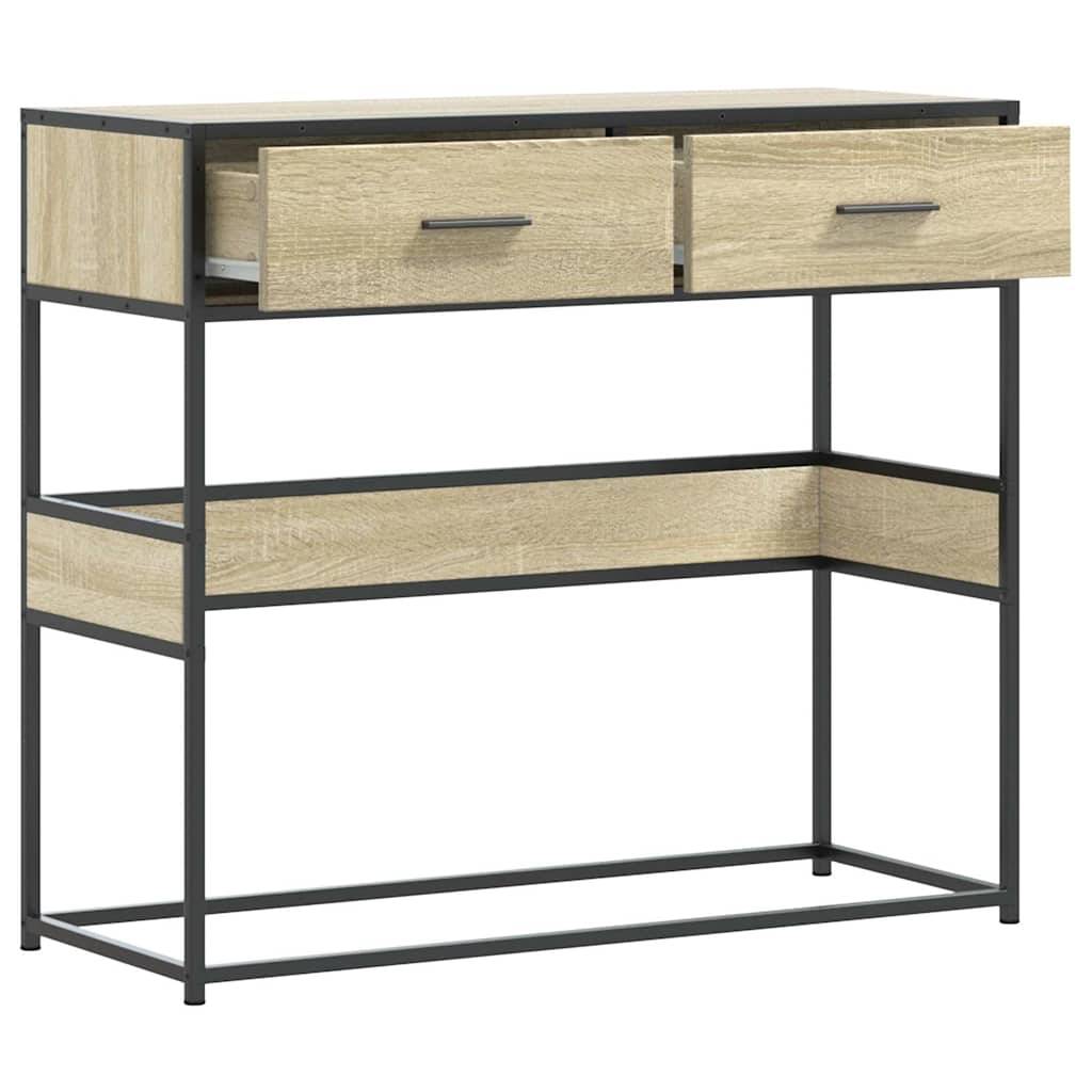 Wandtafel 90x35x80 cm bewerkt hout sonoma eikenkleurig is nu te koop bij PeponiXL, paradijselijk wonen!
