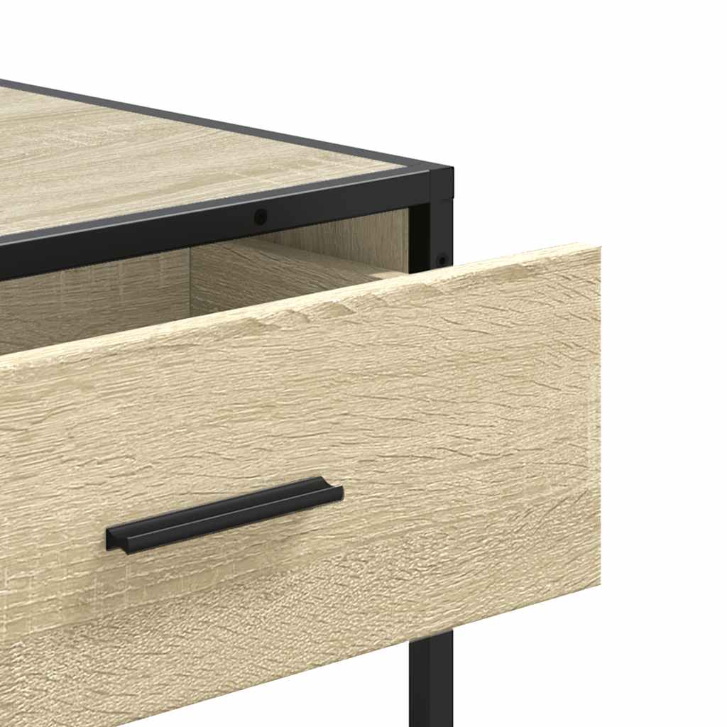 Wandtafel 90x35x80 cm bewerkt hout sonoma eikenkleurig is nu te koop bij PeponiXL, paradijselijk wonen!