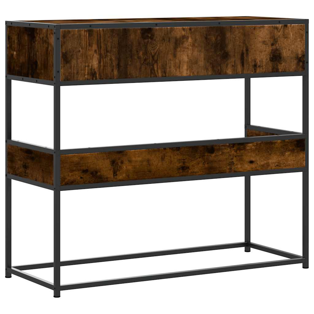 Wandtafel 90x35x80 cm bewerkt hout gerookt eikenkleurig is nu te koop bij PeponiXL, paradijselijk wonen!