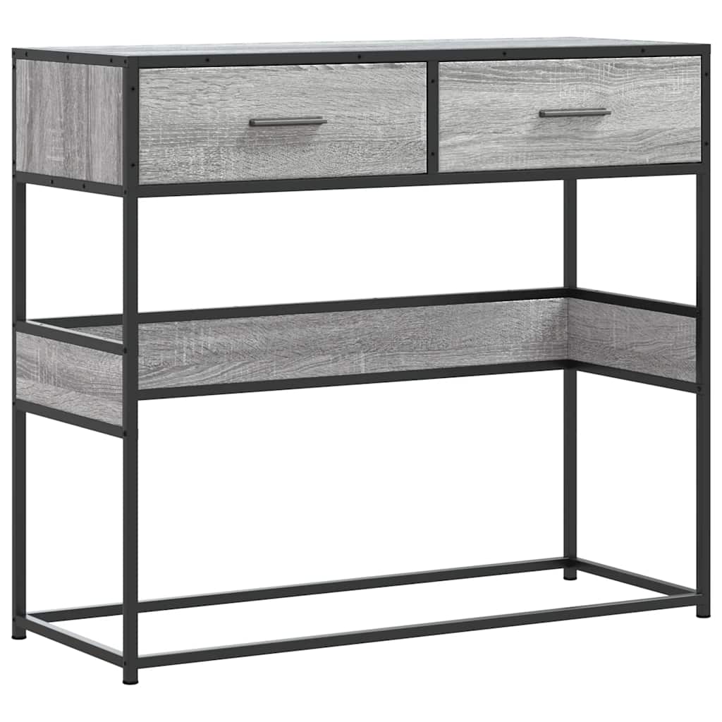 Wandtafel 90x35x80 cm bewerkt hout grijs sonoma eikenkleurig is nu te koop bij PeponiXL, paradijselijk wonen!