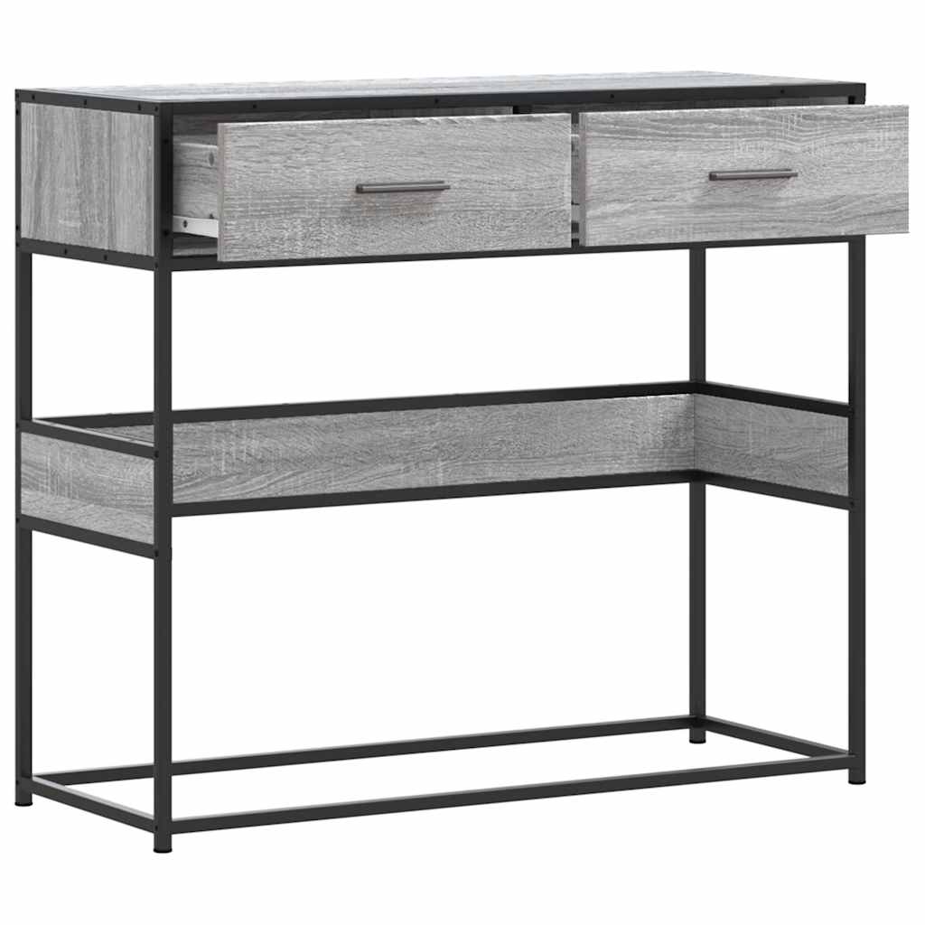Wandtafel 90x35x80 cm bewerkt hout grijs sonoma eikenkleurig is nu te koop bij PeponiXL, paradijselijk wonen!