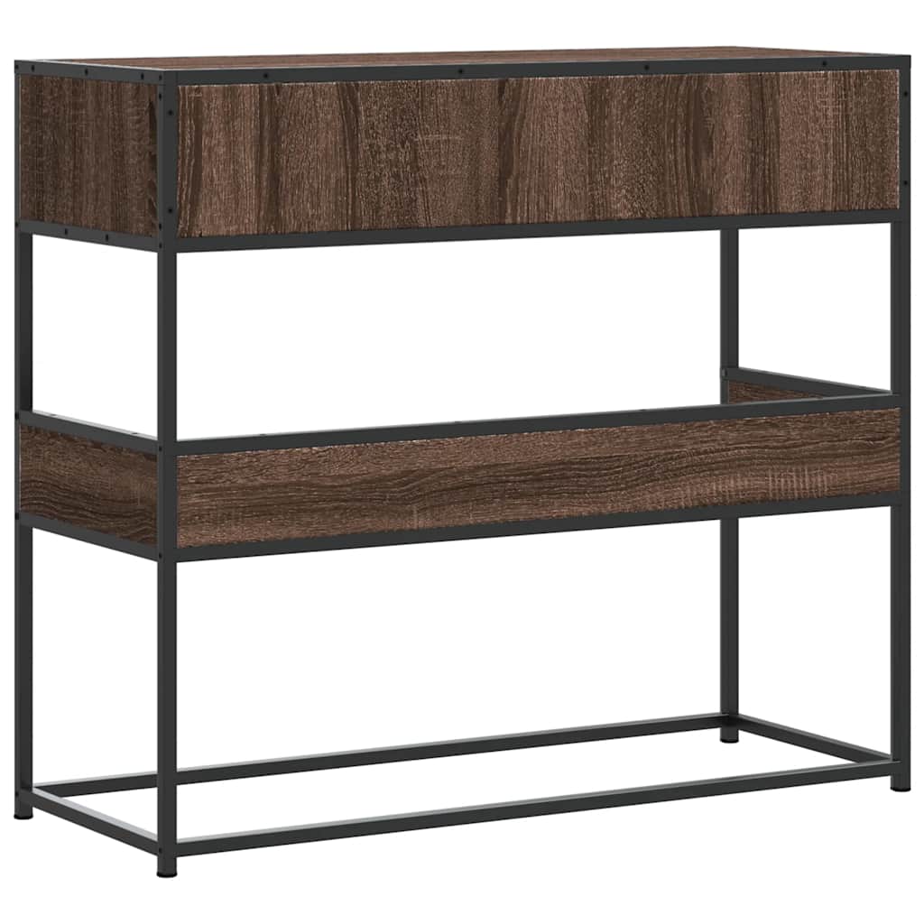 Wandtafel 90x35x80 cm bewerkt hout bruin eikenkleur is nu te koop bij PeponiXL, paradijselijk wonen!