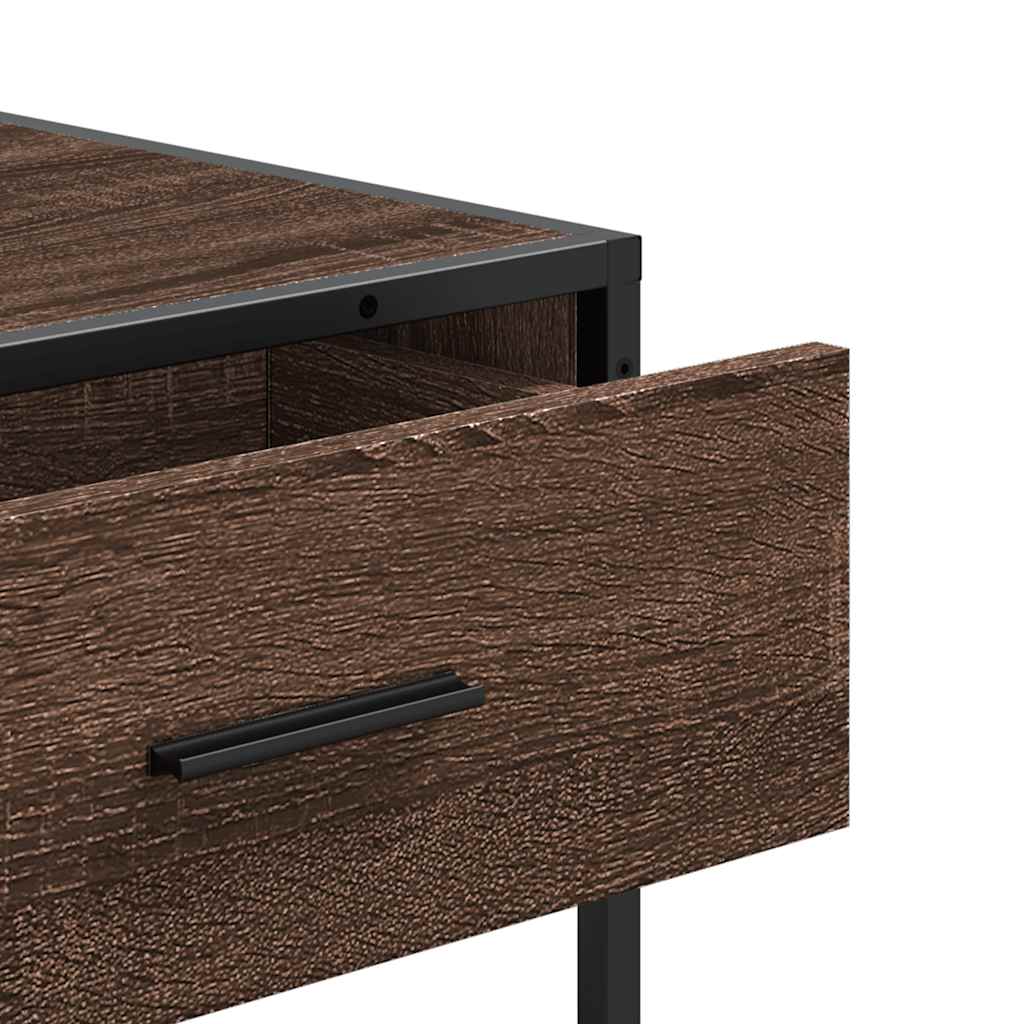 Wandtafel 90x35x80 cm bewerkt hout bruin eikenkleur is nu te koop bij PeponiXL, paradijselijk wonen!