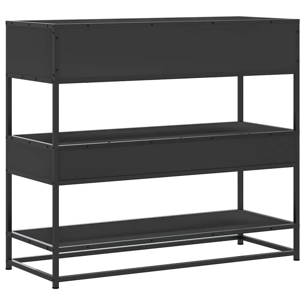 Wandtafel 90x35x80 cm bewerkt hout zwart is nu te koop bij PeponiXL, paradijselijk wonen!