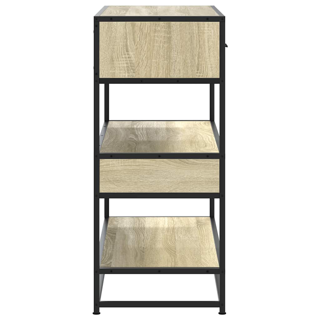 Wandtafel 90x35x80 cm bewerkt hout sonoma eikenkleurig is nu te koop bij PeponiXL, paradijselijk wonen!