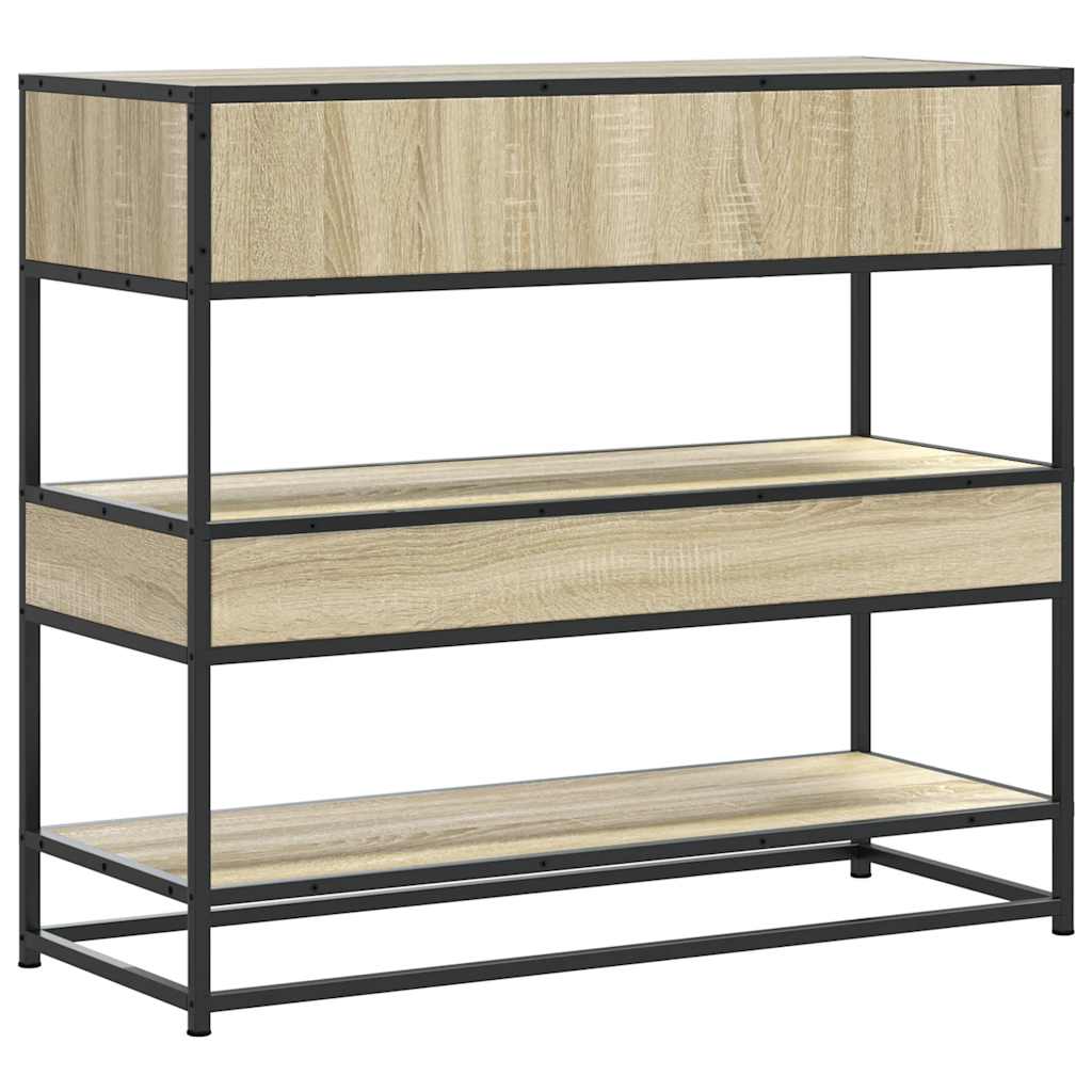 Wandtafel 90x35x80 cm bewerkt hout sonoma eikenkleurig is nu te koop bij PeponiXL, paradijselijk wonen!