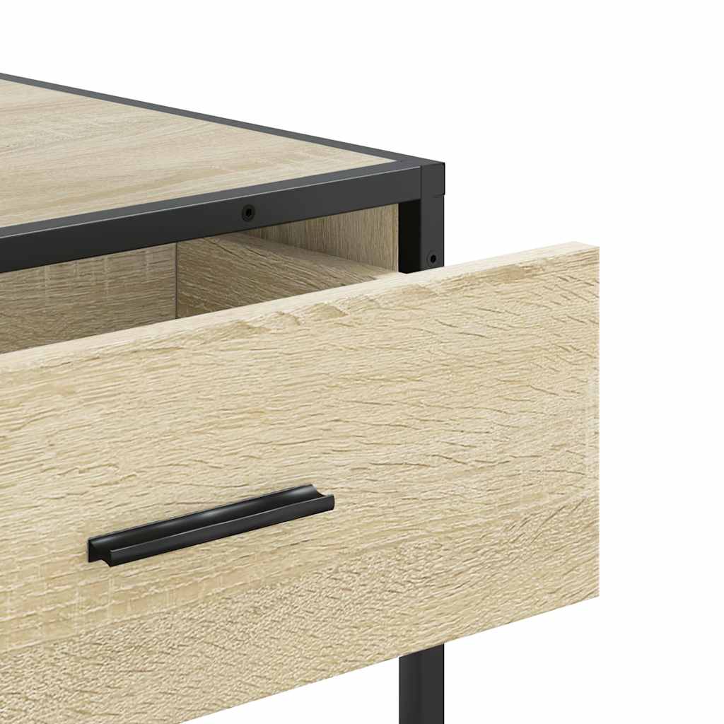 Wandtafel 90x35x80 cm bewerkt hout sonoma eikenkleurig is nu te koop bij PeponiXL, paradijselijk wonen!