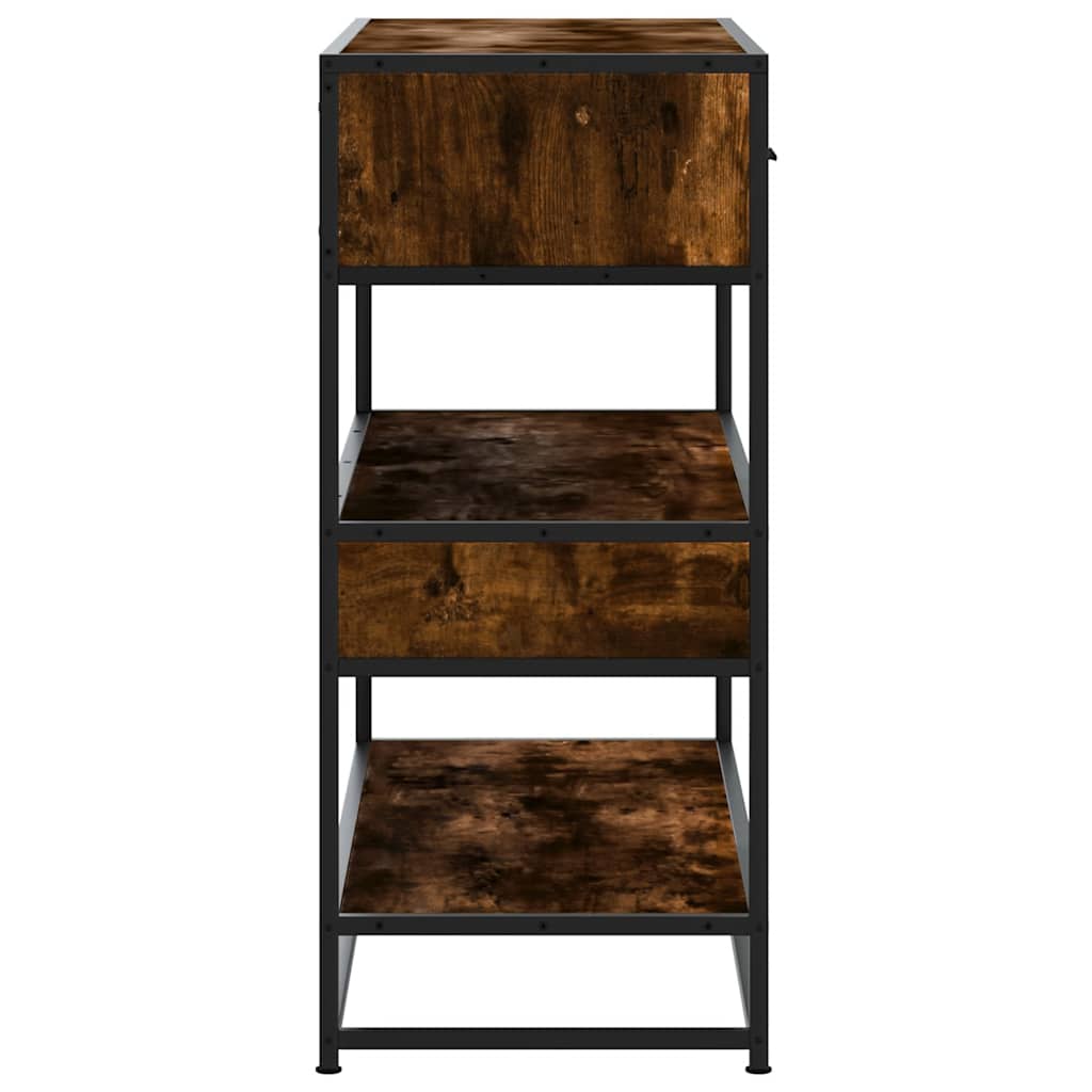Wandtafel 90x35x80 cm bewerkt hout gerookt eikenkleurig is nu te koop bij PeponiXL, paradijselijk wonen!