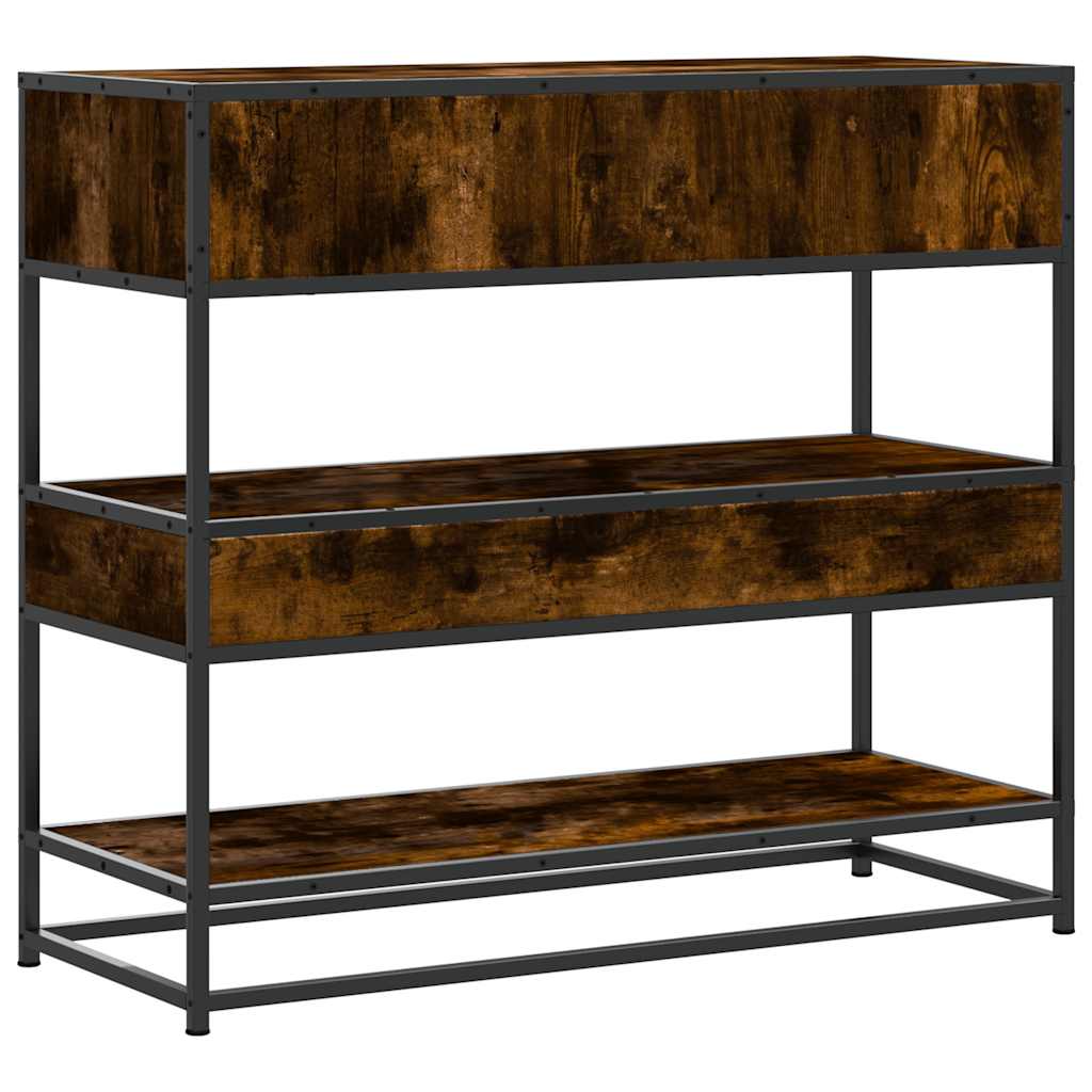 Wandtafel 90x35x80 cm bewerkt hout gerookt eikenkleurig is nu te koop bij PeponiXL, paradijselijk wonen!