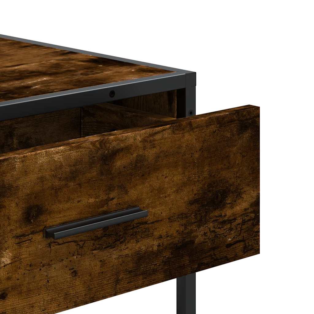 Wandtafel 90x35x80 cm bewerkt hout gerookt eikenkleurig is nu te koop bij PeponiXL, paradijselijk wonen!