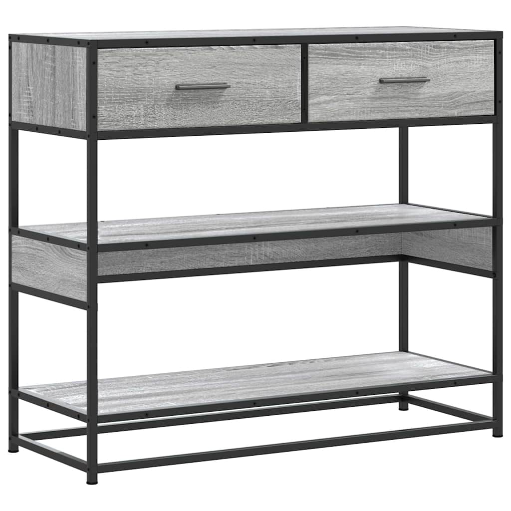 Wandtafel 90x35x80 cm bewerkt hout grijs sonoma eikenkleurig is nu te koop bij PeponiXL, paradijselijk wonen!