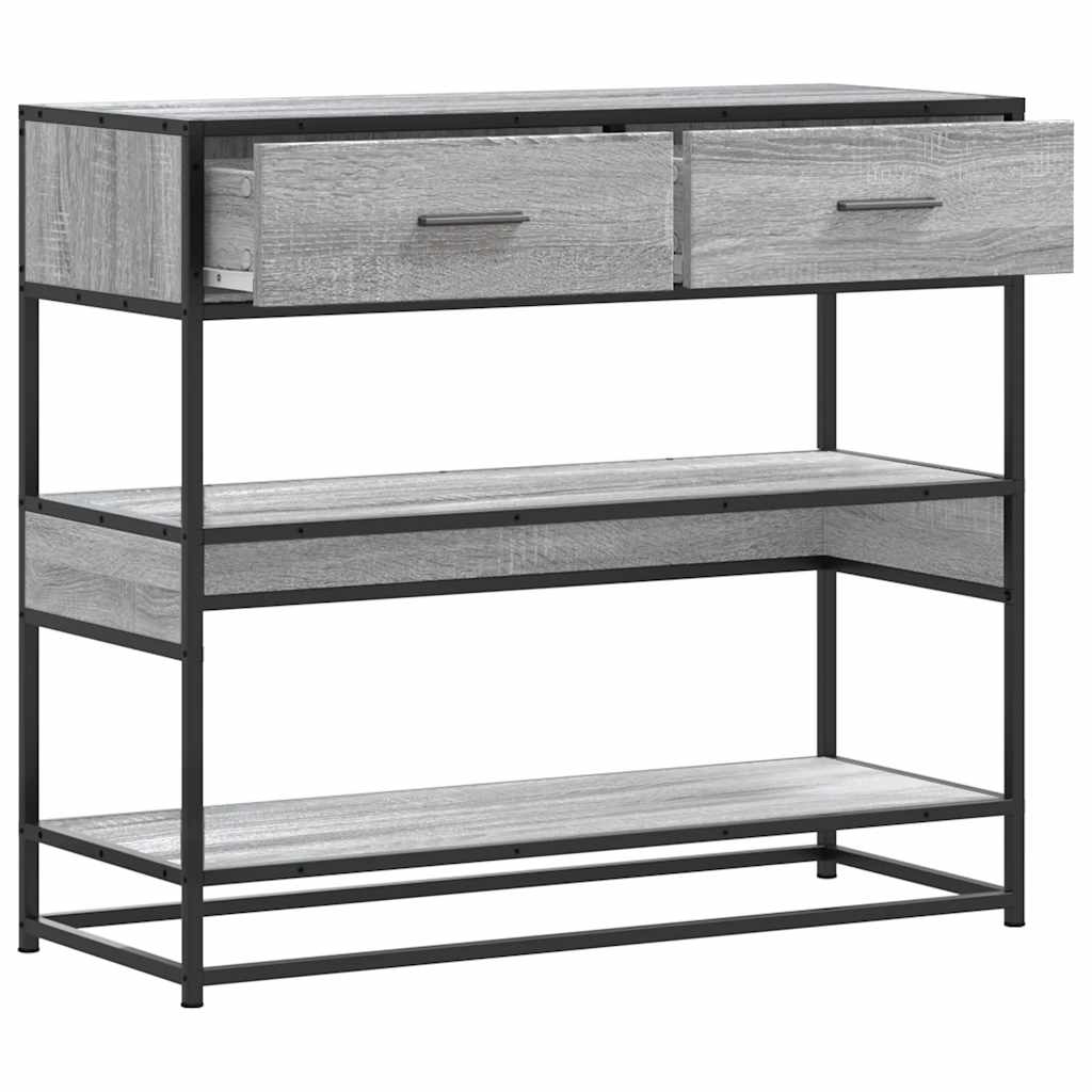 Wandtafel 90x35x80 cm bewerkt hout grijs sonoma eikenkleurig is nu te koop bij PeponiXL, paradijselijk wonen!