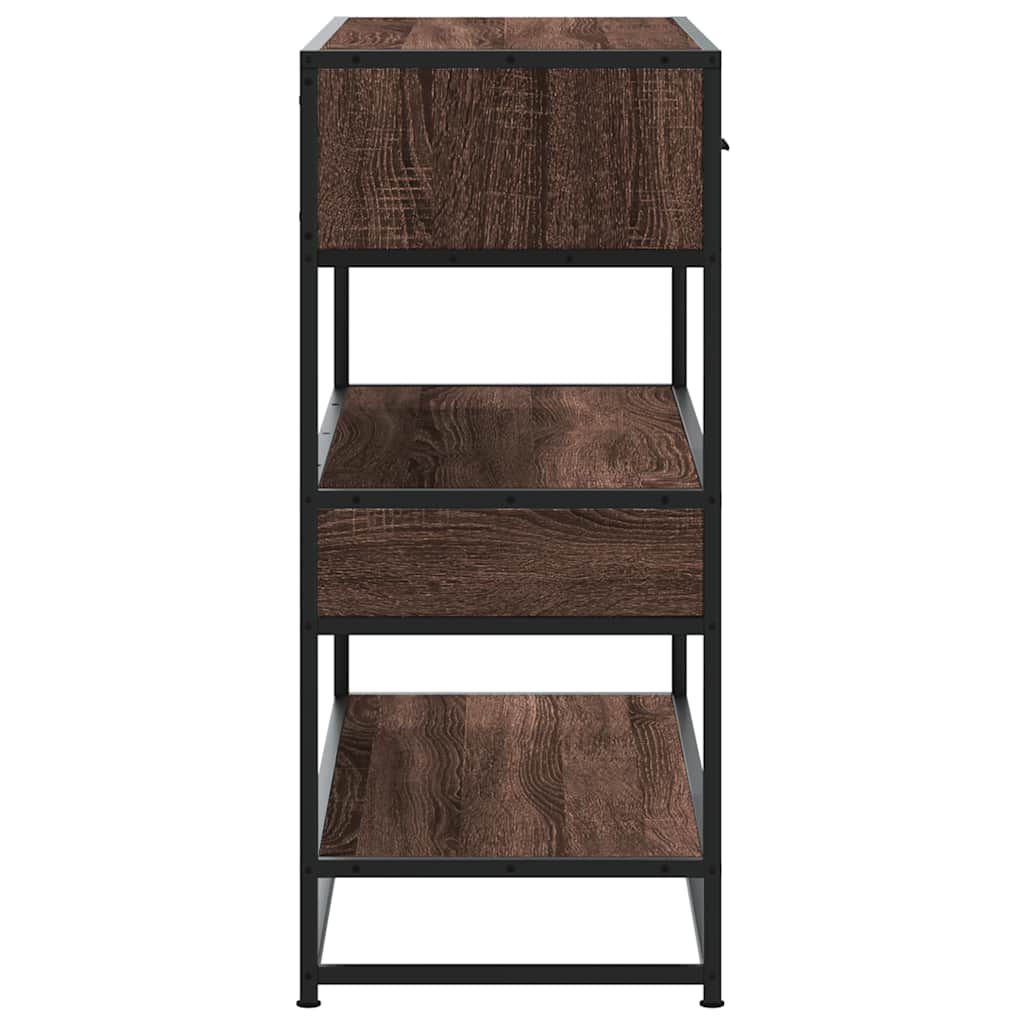 Wandtafel 90x35x80 cm bewerkt hout bruin eikenkleur is nu te koop bij PeponiXL, paradijselijk wonen!