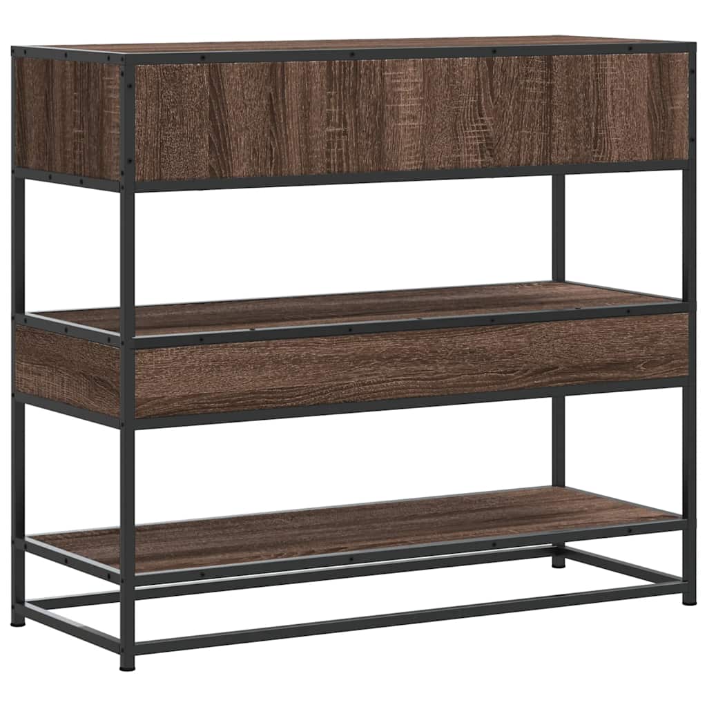 Wandtafel 90x35x80 cm bewerkt hout bruin eikenkleur is nu te koop bij PeponiXL, paradijselijk wonen!