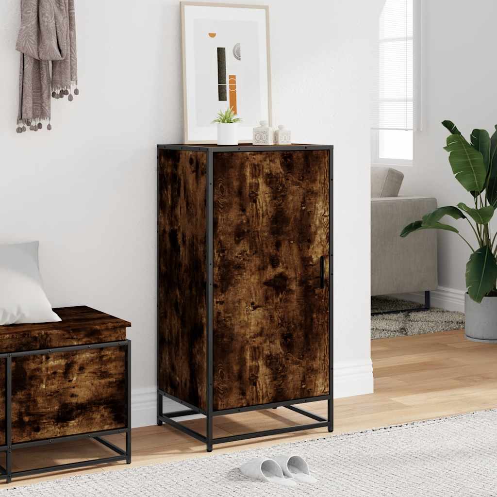 Schoenenrek 48x38x97,5 cm bewerkt hout gerookt eikenkleurig is nu te koop bij PeponiXL, paradijselijk wonen!