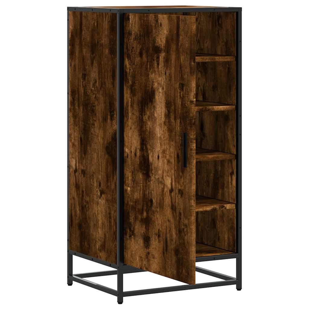 Schoenenrek 48x38x97,5 cm bewerkt hout gerookt eikenkleurig is nu te koop bij PeponiXL, paradijselijk wonen!