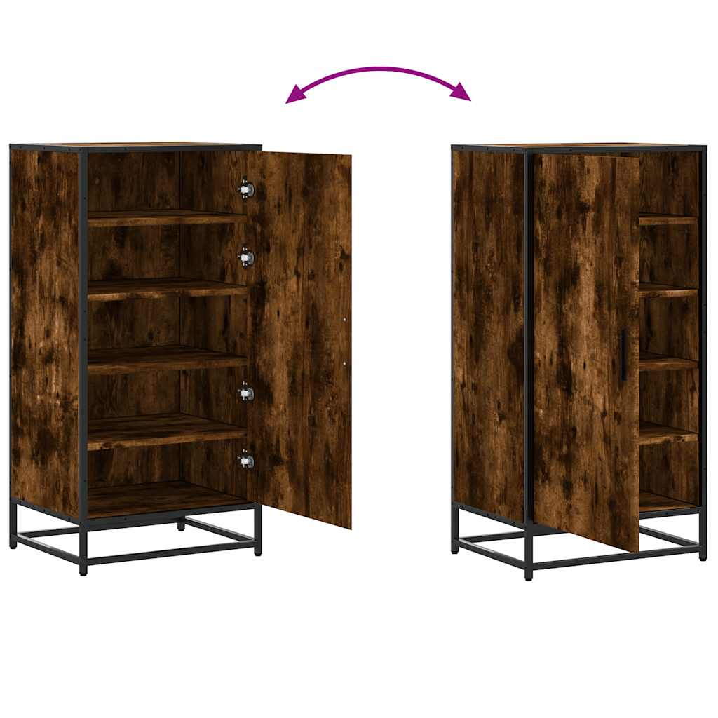 Schoenenrek 48x38x97,5 cm bewerkt hout gerookt eikenkleurig is nu te koop bij PeponiXL, paradijselijk wonen!