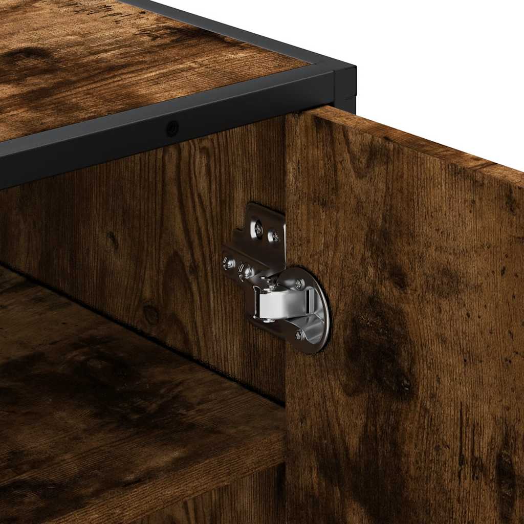 Schoenenrek 48x38x97,5 cm bewerkt hout gerookt eikenkleurig is nu te koop bij PeponiXL, paradijselijk wonen!