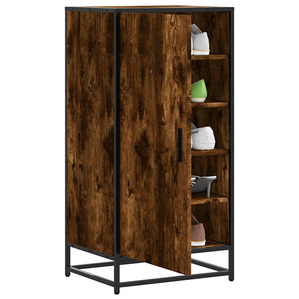 Schoenenrek 48x38x97,5 cm bewerkt hout gerookt eikenkleurig is nu te koop bij PeponiXL, paradijselijk wonen!