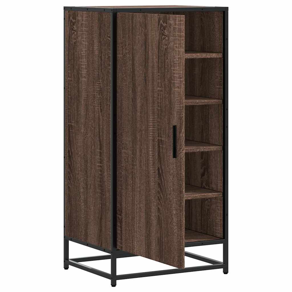 Schoenenrek 48x38x97,5 cm bewerkt hout bruin eikenkleurig is nu te koop bij PeponiXL, paradijselijk wonen!