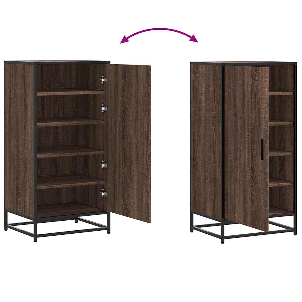 Schoenenrek 48x38x97,5 cm bewerkt hout bruin eikenkleurig is nu te koop bij PeponiXL, paradijselijk wonen!