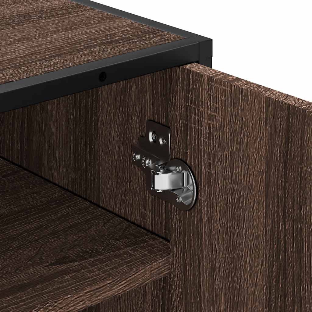 Schoenenrek 48x38x97,5 cm bewerkt hout bruin eikenkleurig is nu te koop bij PeponiXL, paradijselijk wonen!