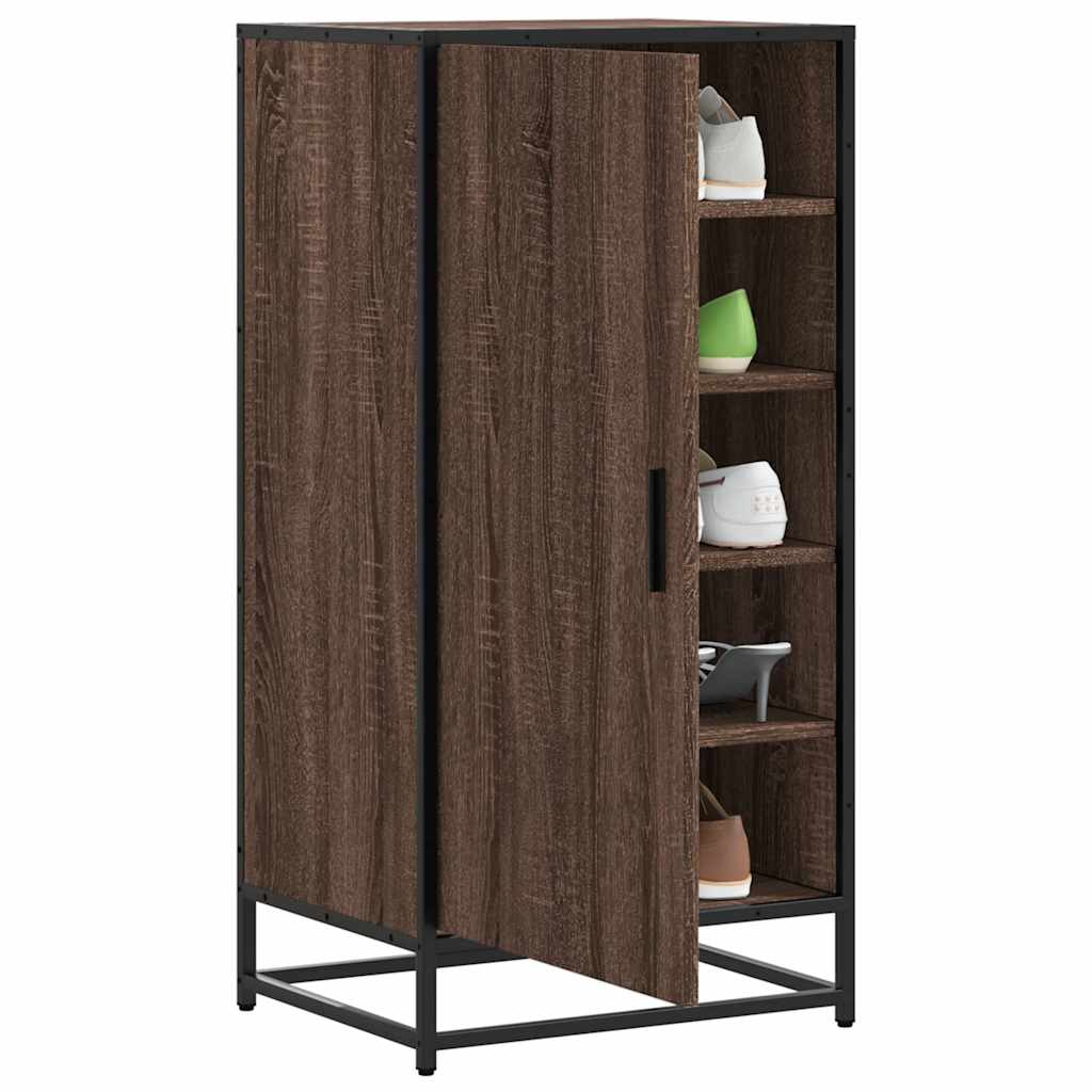 Schoenenrek 48x38x97,5 cm bewerkt hout bruin eikenkleurig is nu te koop bij PeponiXL, paradijselijk wonen!