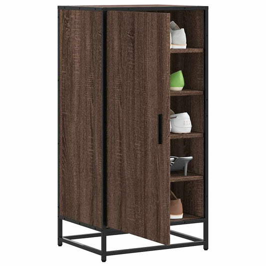 Schoenenrek 48x38x97,5 cm bewerkt hout bruin eikenkleurig is nu te koop bij PeponiXL, paradijselijk wonen!
