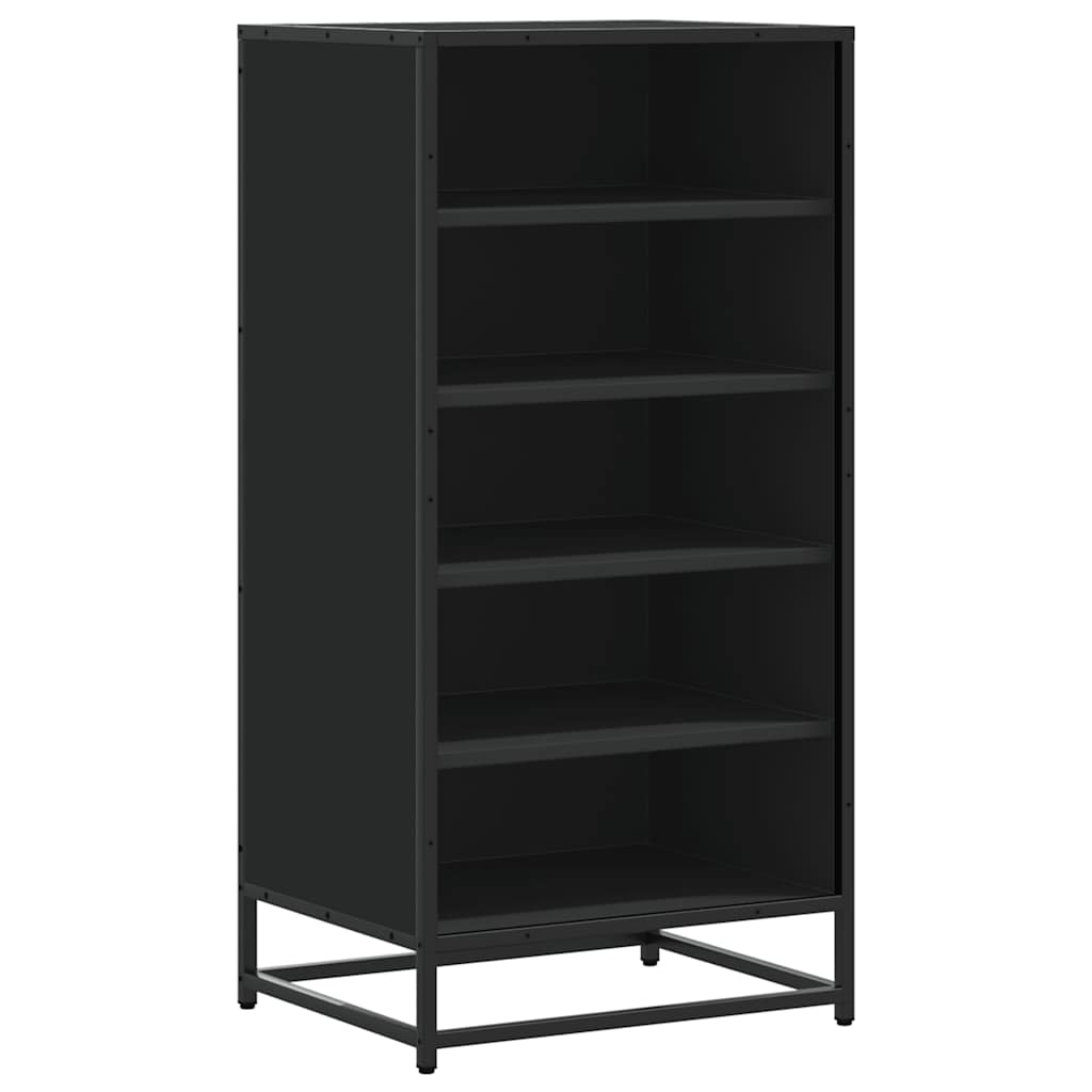 Schoenenrek 48x38x97,5 cm bewerkt hout zwart is nu te koop bij PeponiXL, paradijselijk wonen!