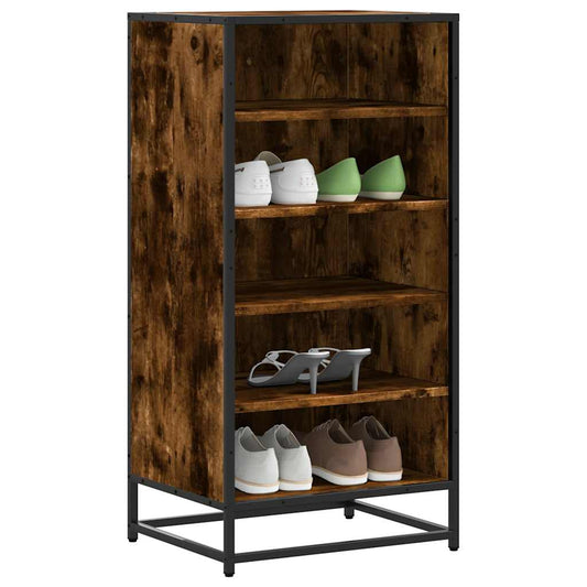 Schoenenrek 48x38x97,5 cm bewerkt hout gerookt eikenkleurig is nu te koop bij PeponiXL, paradijselijk wonen!