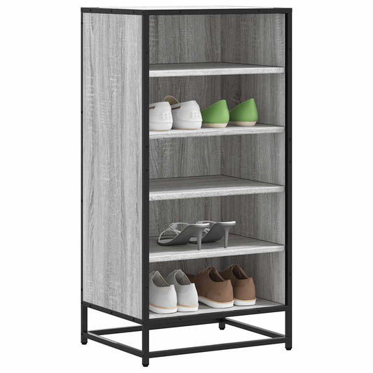 Schoenenrek 48x38x97,5 cm bewerkt hout grijs sonoma eikenkleur is nu te koop bij PeponiXL, paradijselijk wonen!