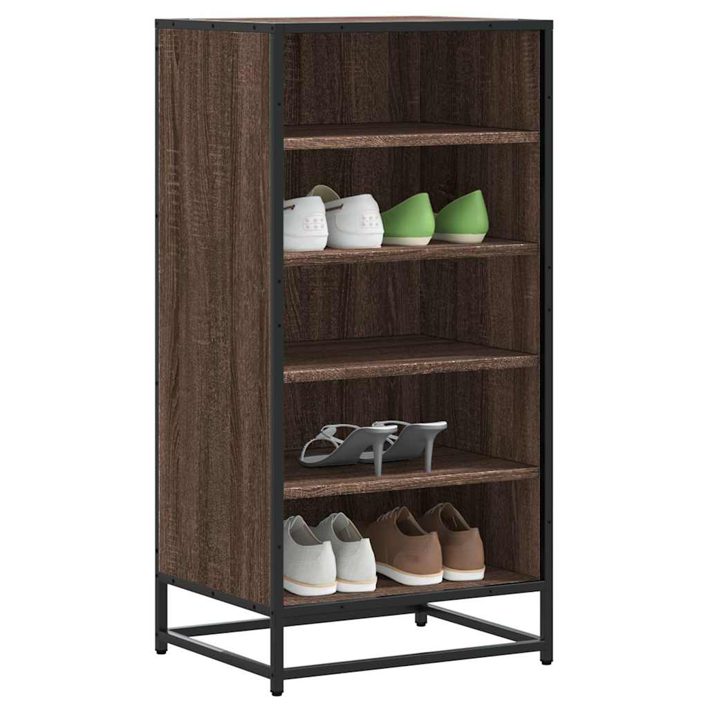 Schoenenrek 48x38x97,5 cm bewerkt hout bruin eikenkleurig is nu te koop bij PeponiXL, paradijselijk wonen!