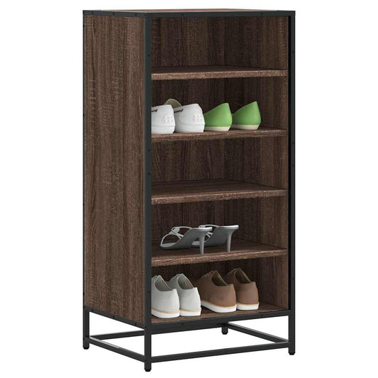 Schoenenrek 48x38x97,5 cm bewerkt hout bruin eikenkleurig is nu te koop bij PeponiXL, paradijselijk wonen!