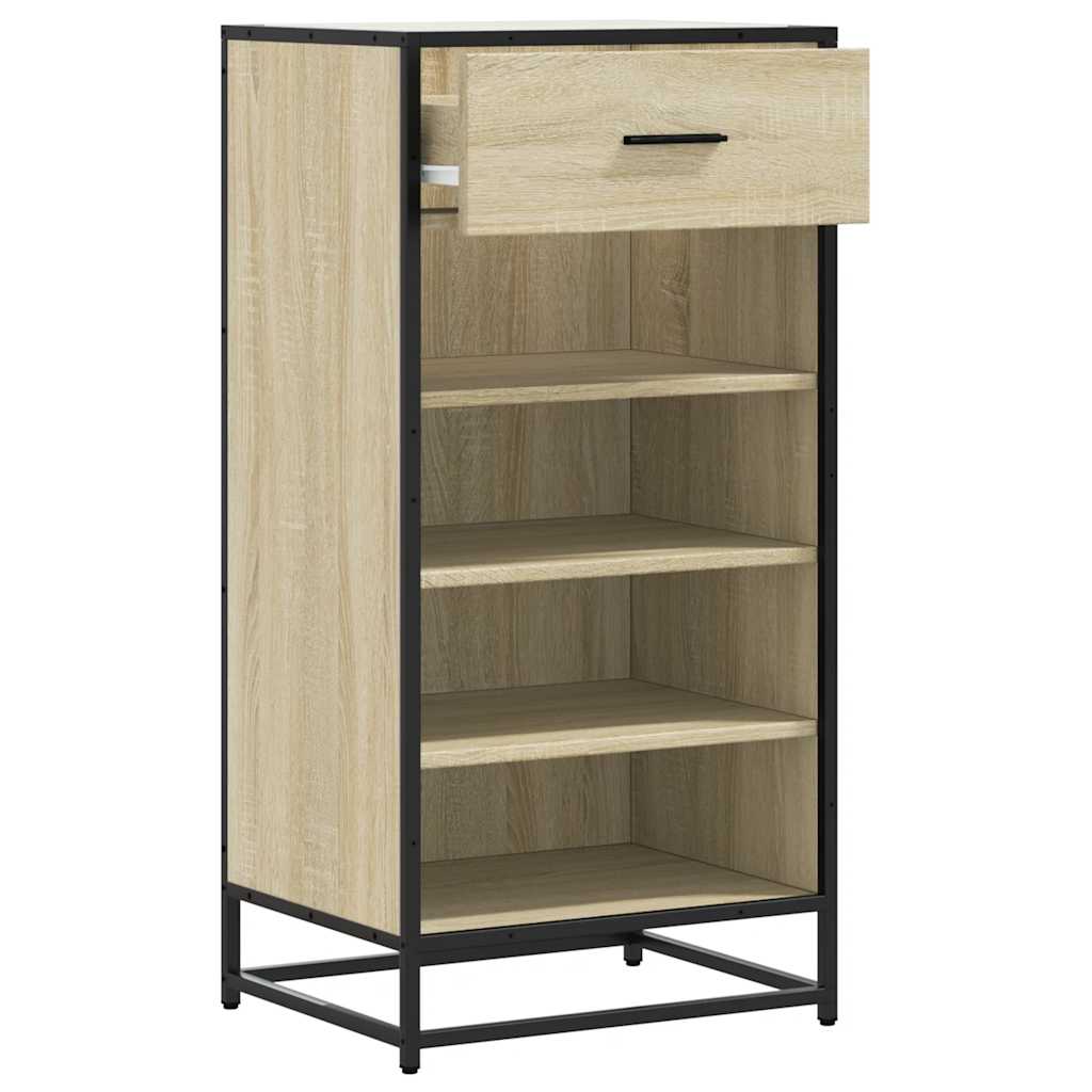 Schoenenrek 48x38x97,5 cm bewerkt hout sonoma eikenkleurig is nu te koop bij PeponiXL, paradijselijk wonen!