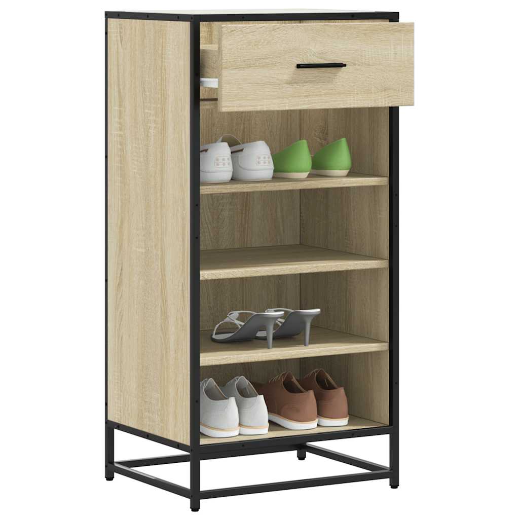 Schoenenrek 48x38x97,5 cm bewerkt hout sonoma eikenkleurig is nu te koop bij PeponiXL, paradijselijk wonen!