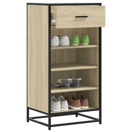 Schoenenrek 48x38x97,5 cm bewerkt hout sonoma eikenkleurig is nu te koop bij PeponiXL, paradijselijk wonen!