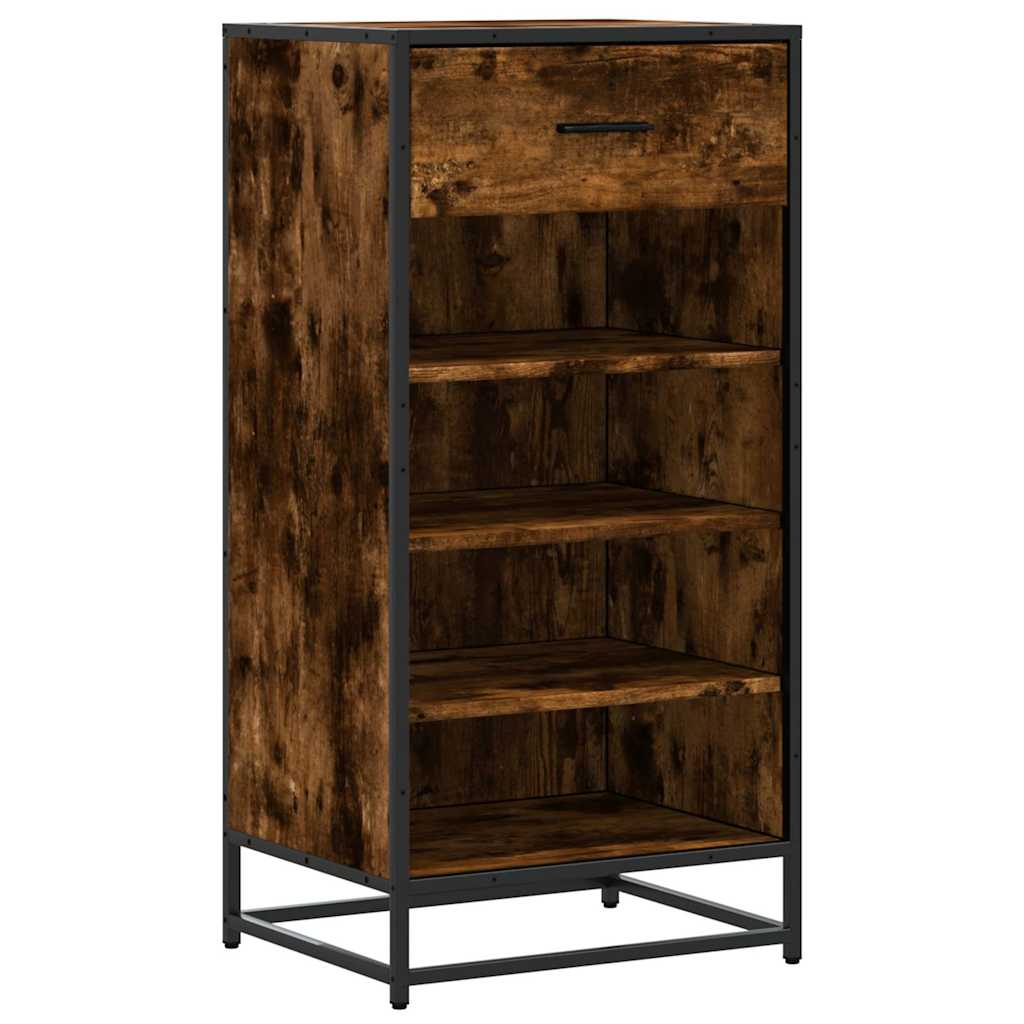 Schoenenrek 48x38x97,5 cm bewerkt hout gerookt eikenkleurig is nu te koop bij PeponiXL, paradijselijk wonen!