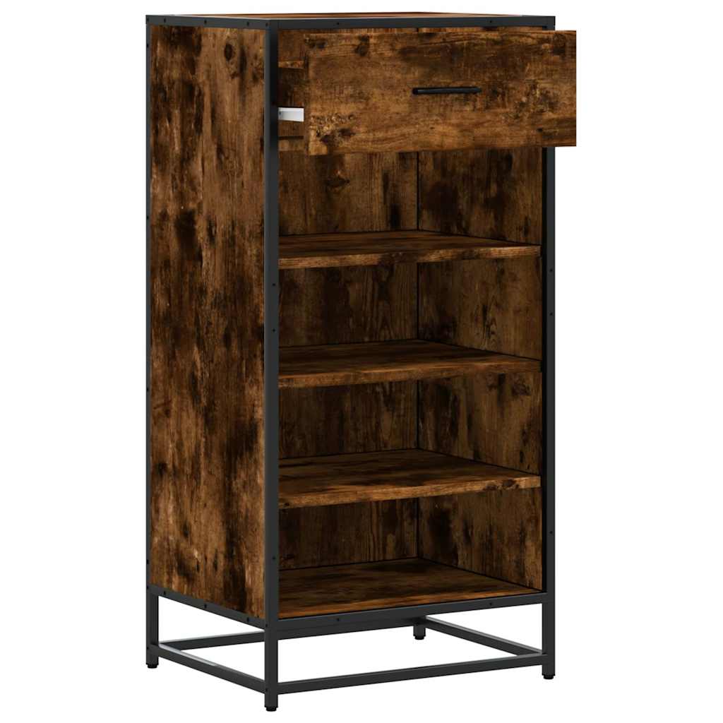Schoenenrek 48x38x97,5 cm bewerkt hout gerookt eikenkleurig is nu te koop bij PeponiXL, paradijselijk wonen!