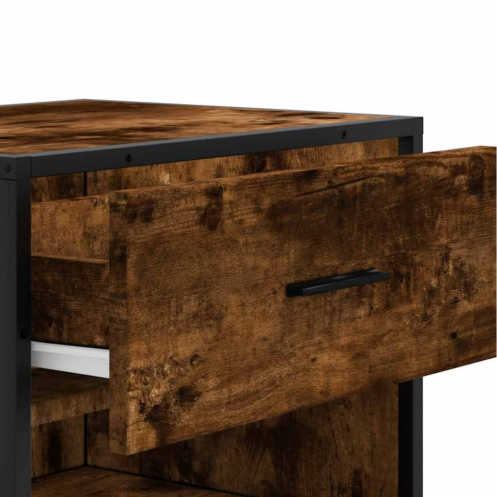 Schoenenrek 48x38x97,5 cm bewerkt hout gerookt eikenkleurig is nu te koop bij PeponiXL, paradijselijk wonen!