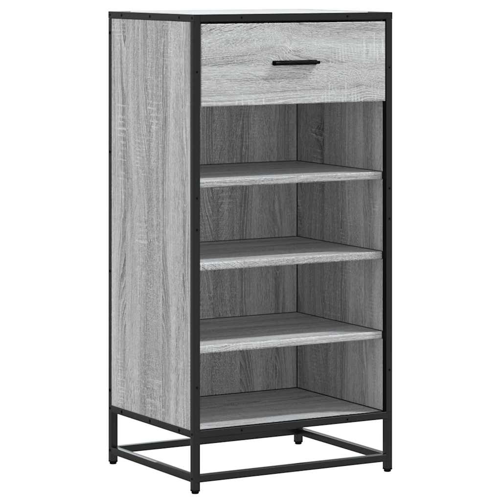 Schoenenrek 48x38x97,5 cm bewerkt hout grijs sonoma eikenkleur is nu te koop bij PeponiXL, paradijselijk wonen!