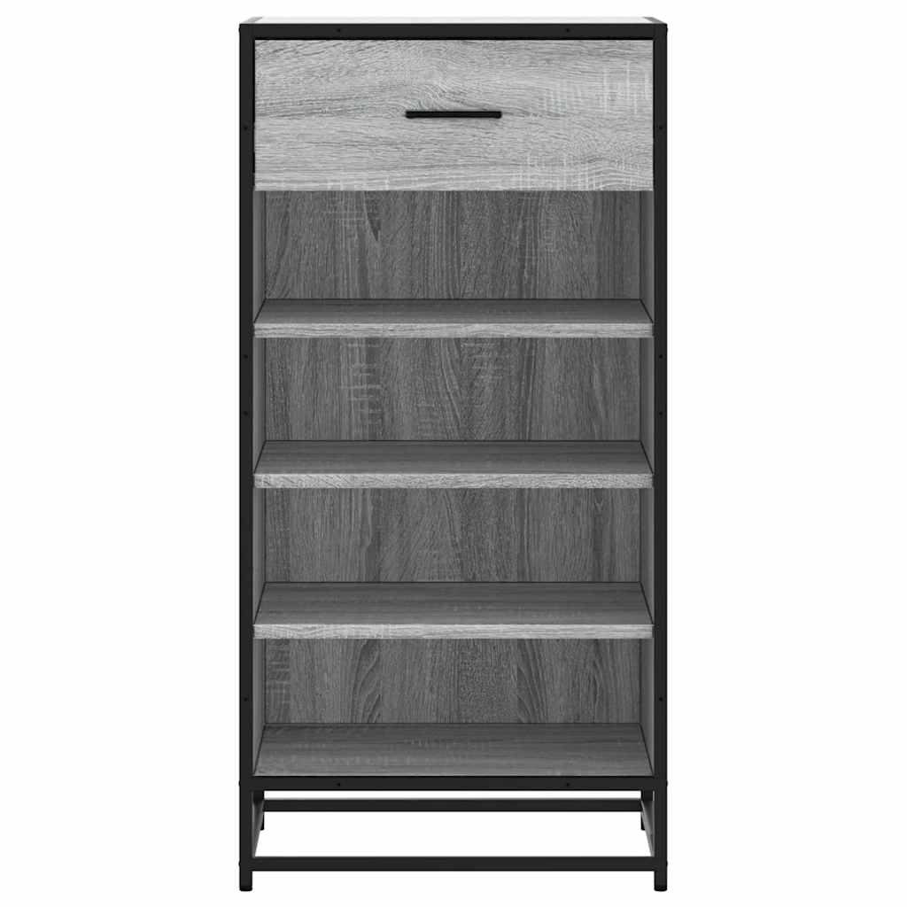 Schoenenrek 48x38x97,5 cm bewerkt hout grijs sonoma eikenkleur is nu te koop bij PeponiXL, paradijselijk wonen!