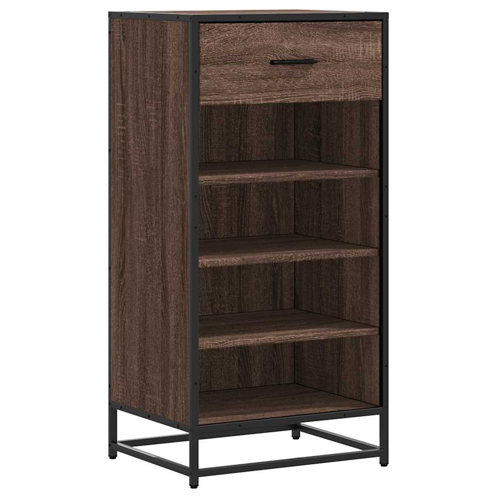 Schoenenrek 48x38x97,5 cm bewerkt hout bruin eikenkleurig is nu te koop bij PeponiXL, paradijselijk wonen!