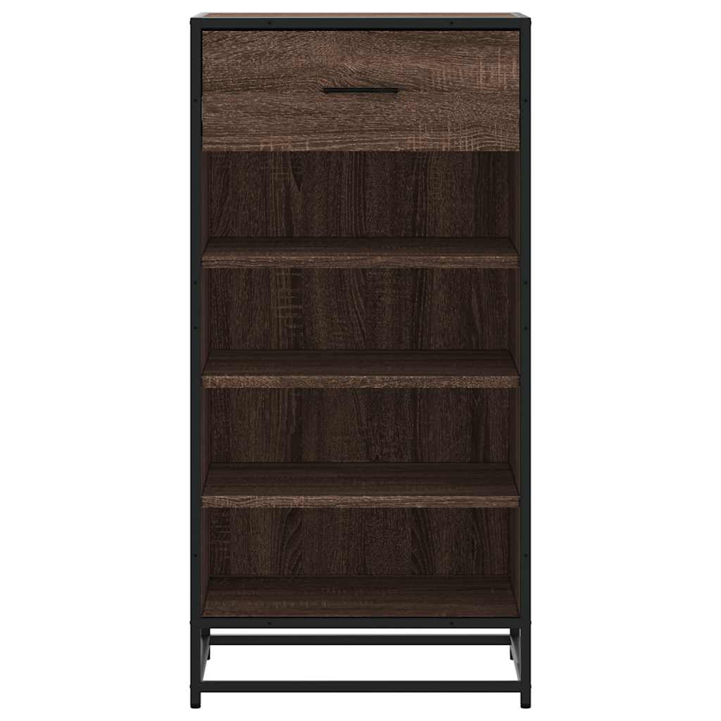Schoenenrek 48x38x97,5 cm bewerkt hout bruin eikenkleurig is nu te koop bij PeponiXL, paradijselijk wonen!