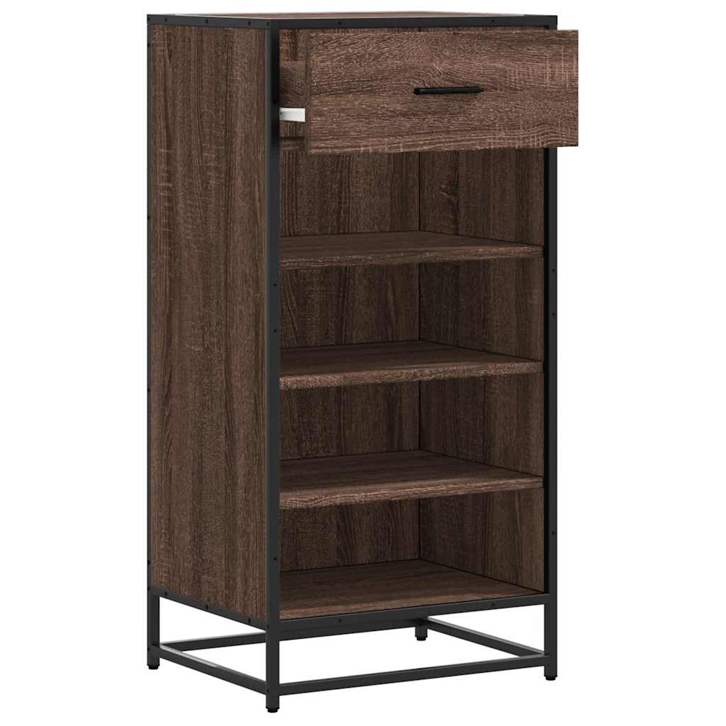 Schoenenrek 48x38x97,5 cm bewerkt hout bruin eikenkleurig is nu te koop bij PeponiXL, paradijselijk wonen!