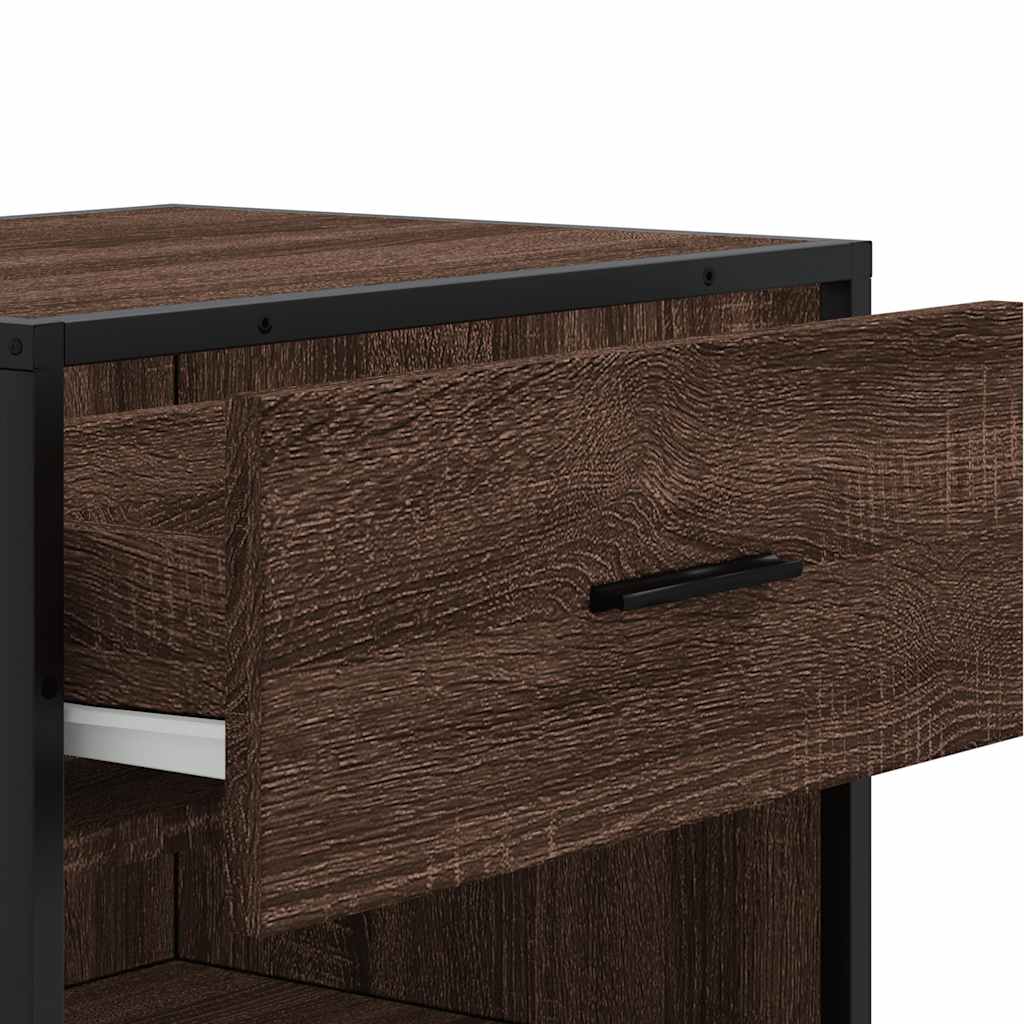 Schoenenrek 48x38x97,5 cm bewerkt hout bruin eikenkleurig is nu te koop bij PeponiXL, paradijselijk wonen!