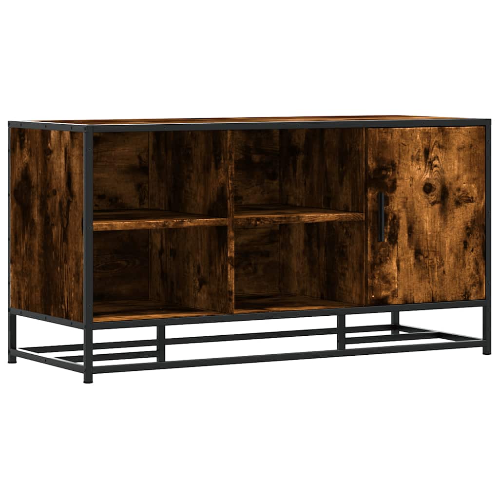 Schoenenbank 100x40x53,5cm bewerkt hout en metaal gerookt eiken is nu te koop bij PeponiXL, paradijselijk wonen!