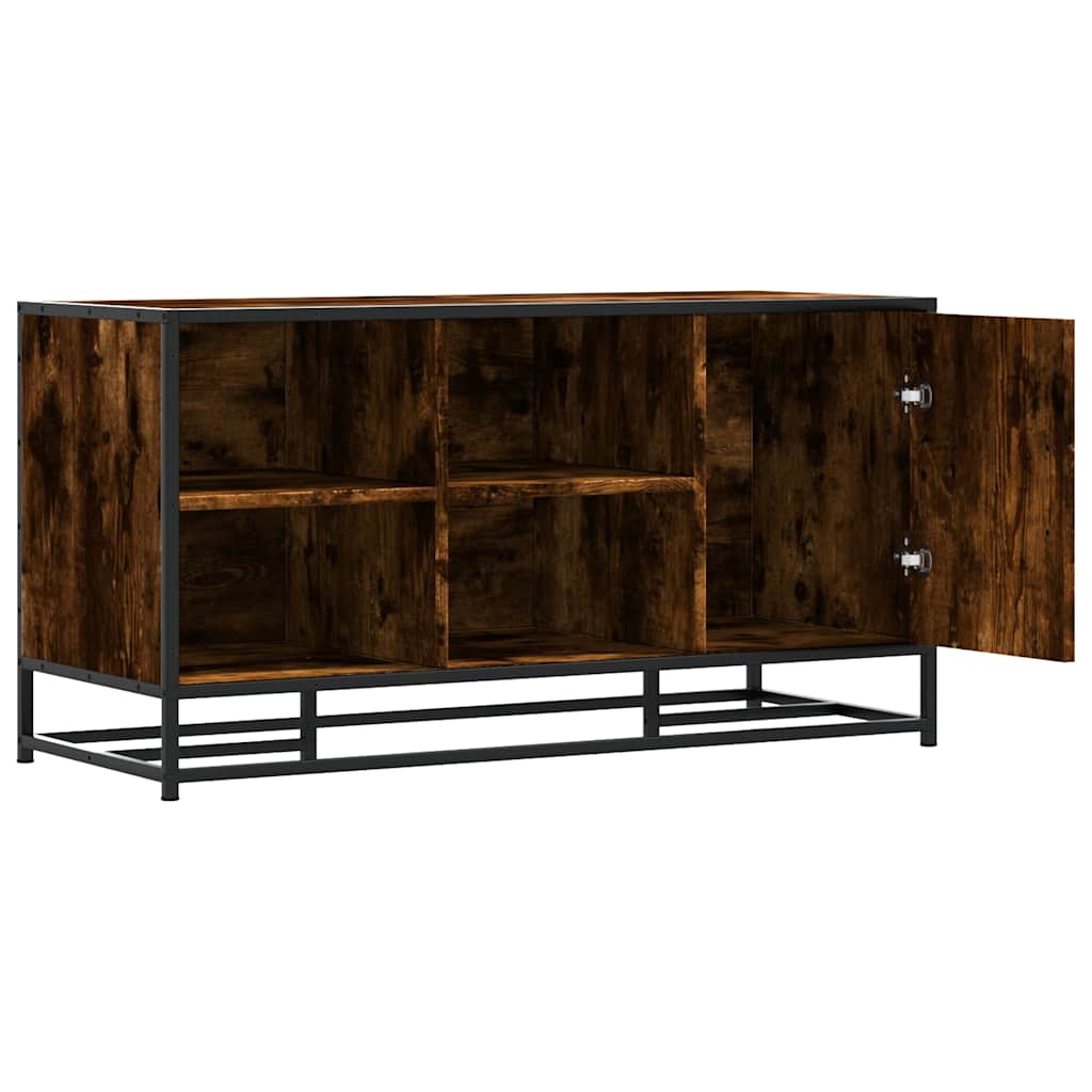 Schoenenbank 100x40x53,5cm bewerkt hout en metaal gerookt eiken is nu te koop bij PeponiXL, paradijselijk wonen!