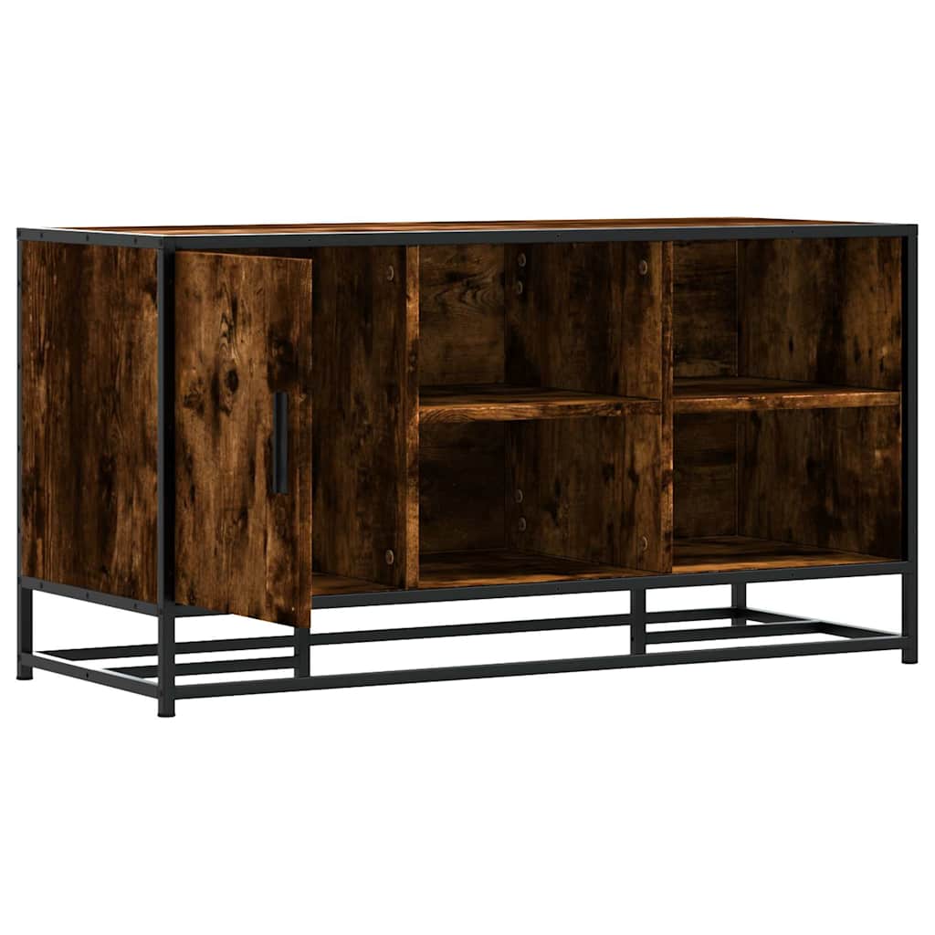 Schoenenbank 100x40x53,5cm bewerkt hout en metaal gerookt eiken is nu te koop bij PeponiXL, paradijselijk wonen!