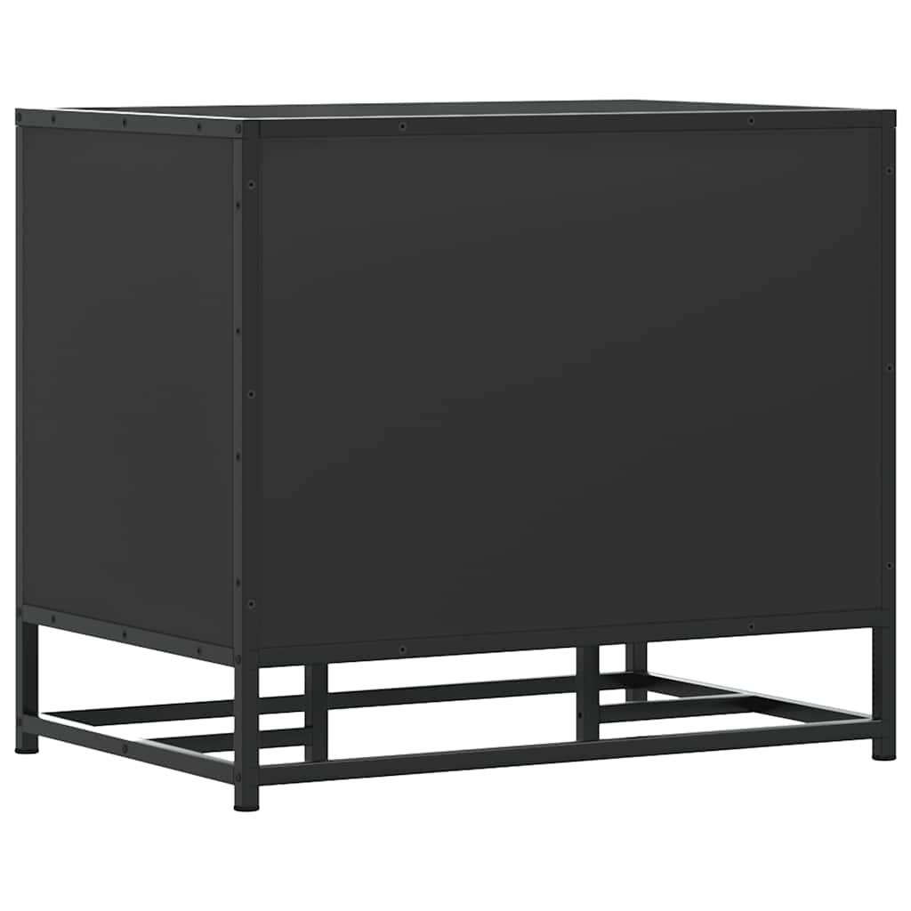 Schoenenbank 60x40x53,5 cm bewerkt hout en metaal zwart is nu te koop bij PeponiXL, paradijselijk wonen!