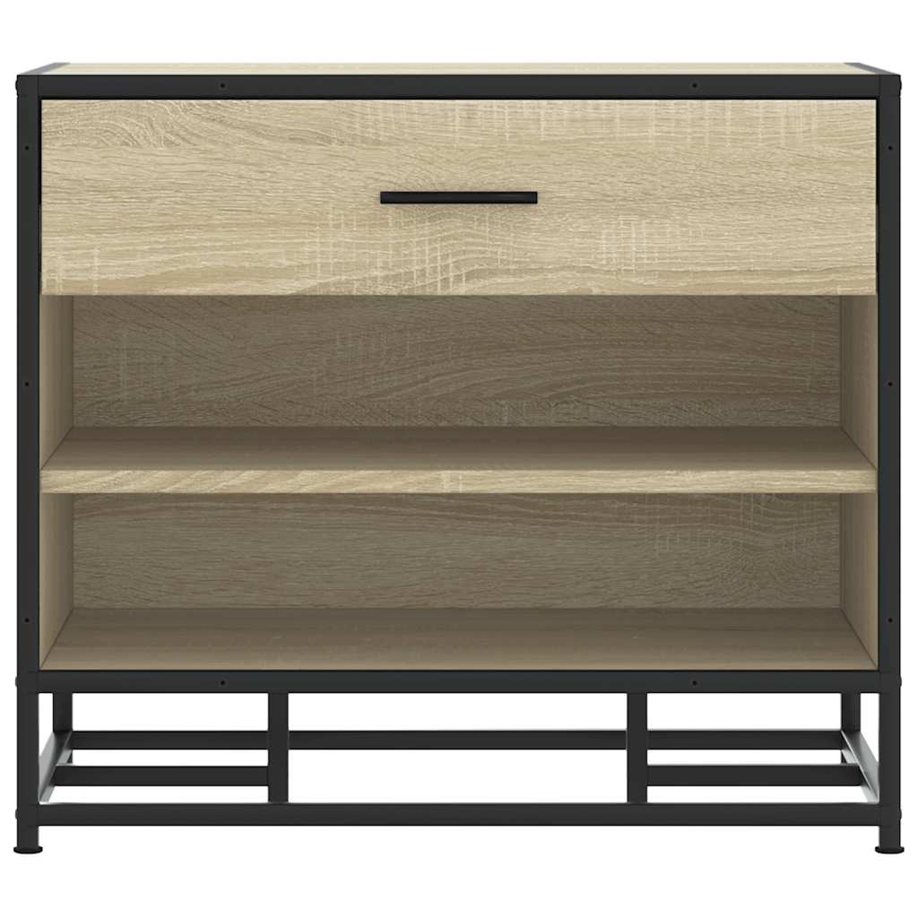 Schoenenbank 60x40x53,5 cm bewerkt hout en metaal sonoma eiken is nu te koop bij PeponiXL, paradijselijk wonen!